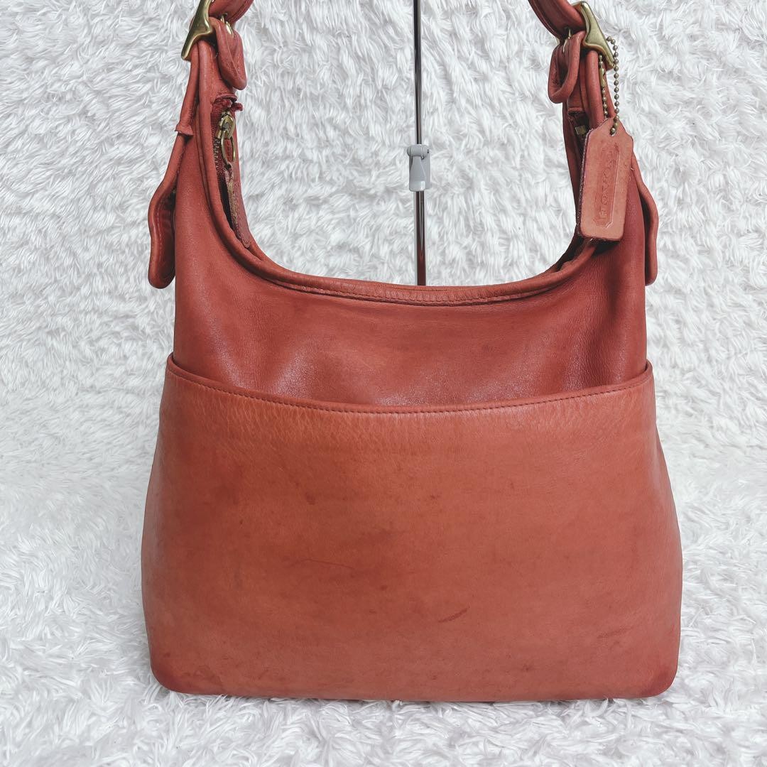 Old Coach 9058 Legacy Hobo Leather Shoulder Hand Bag Red