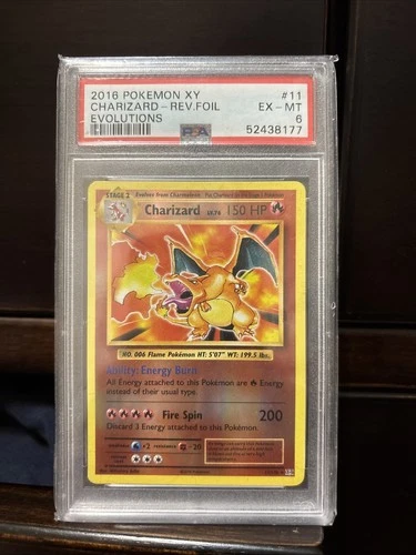 Pokémon TCG Charizard 11/108 Evolutions Reverse Foil PSA 6