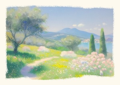 Wandkunst mit ruhiger Landschaft Friedliche Naturszene Impressionist N