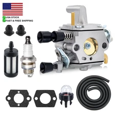 Carburetor Carb For Stihl FS250 FS120 FS200 FS300 Primer bulb fuel filter line