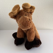 Aurora Moose 13" Plush Brown Beanbag Stuffed Animal Toy