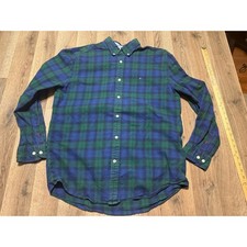 Tommy Hilfiger Shirt Mens XL Blue Green Plaid Button Down Classic Fit Excellent