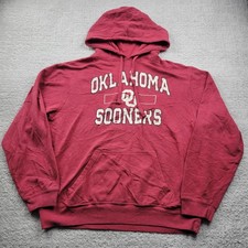 Oklahoma Sooners Hoodie Sweatshirt Mens Large Red NCAA College Football Pullover