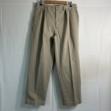 Vtg Polo Ralph Lauren Andrew Pant Men 34x30 Tan Khaki Double Pleated Chinos READ