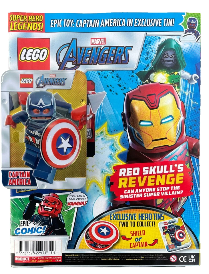 LEGO MARVEL AVENGERS MAGAZINE #32 ~ NEW WITH CAPTAIN AMERICA IN TIN! AAAAAAAAA
