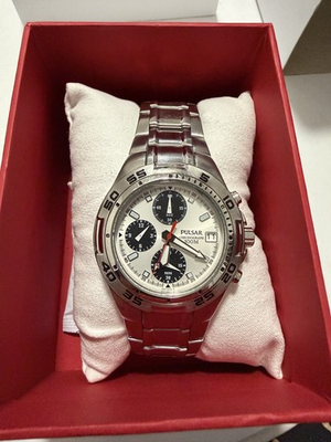 #ad #ad Pulsar Mens Quartz PF8221 Chronograph White Dial Stainless Steel Analog Watch $70.00