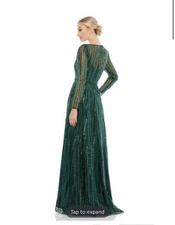 Mac Duggal Women's 11184 Plunging V-Neck Beaded Gown