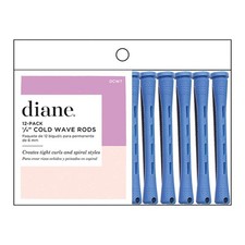Diane Cold Wave Perm Rods, 12 Pack- H Long Blue 1/4"