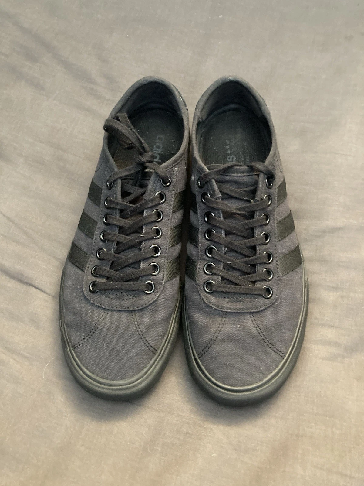 Scarpe da ginnastica uomo Adidas nere Plimsole stringate taglia 7