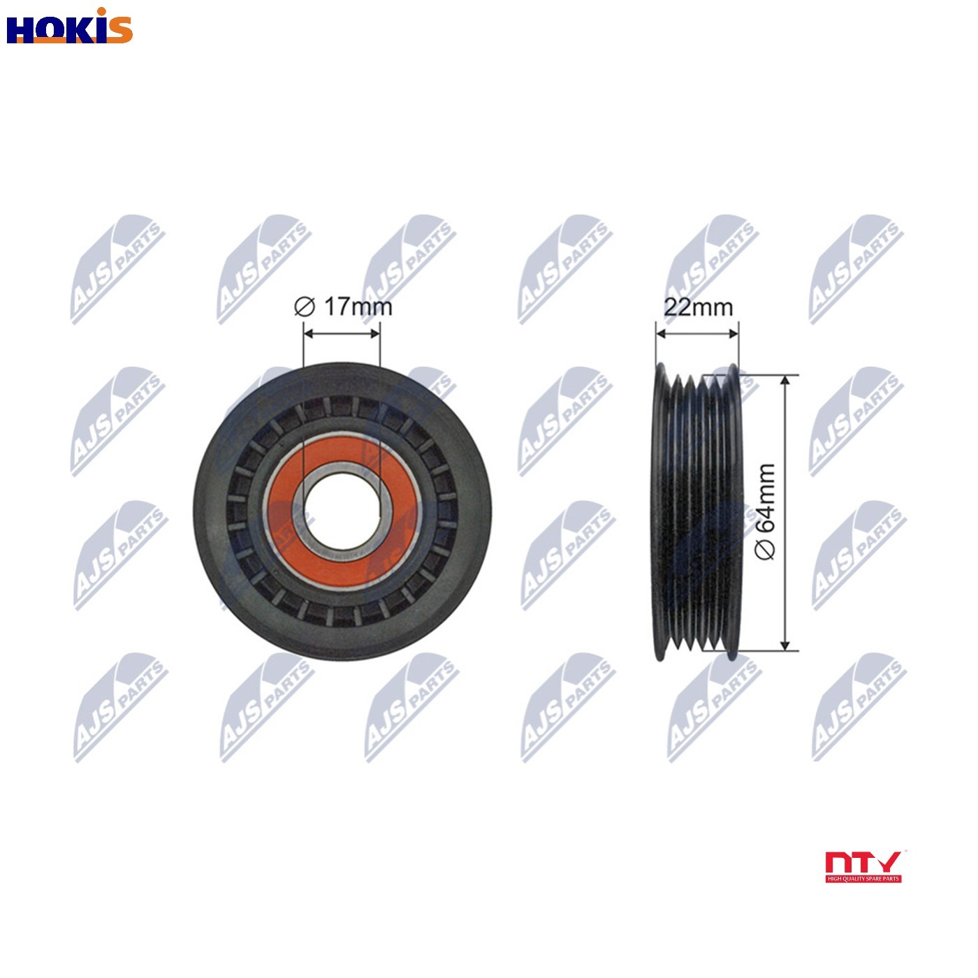 NTY RNK-ME-074 Deflection/Guide Pulley, V-ribbed belt for MERCEDES-BENZ - Image 9