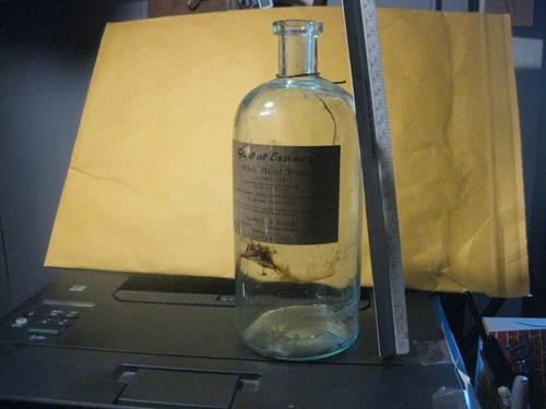 Whitall Tatum BIM Apothecary Cylinder 9"Bottle Label Witch Hazel Philadelphia PA