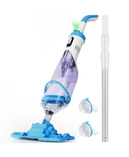 Cordless Pool Vacuum with 60 Min Run Time 18 Gal/Min Suction 11.4" Head