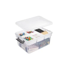 17 QT Plastic Storage Bin with Lid, Clear Organizing Container with Removable...