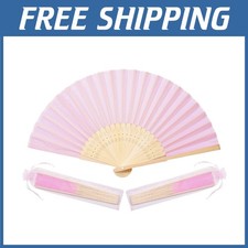 Elegant Pink Hand Fans for Bridal Dancing Props - Set of 50