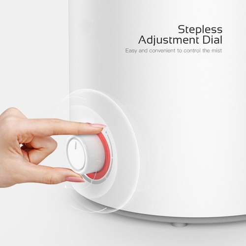 Humidifier 2 in 1 Ultrasonic Humidifiers for bedroom w/ 360° Rotatable Mist 2.5L - Picture 5 of 8