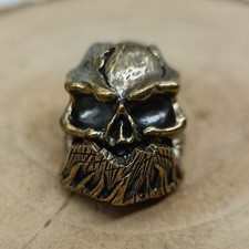 Bearded Man Brass Bead Parachute Cord Knife Lanyard Pendant EDC DIY Accessories