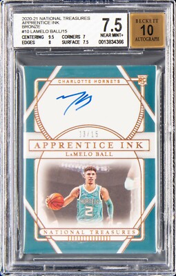 2020-21 National Treasures LaMelo Ball RC Apprentice Ink /15 