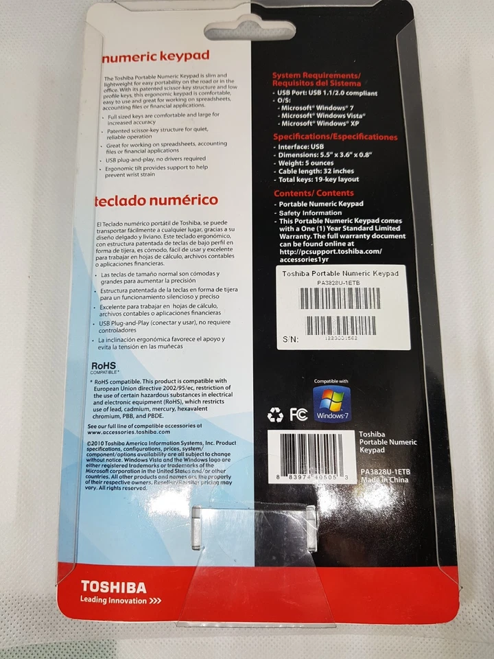 Toshiba PA3828U-1ETB portible numeric keypad - Image 2 of 2