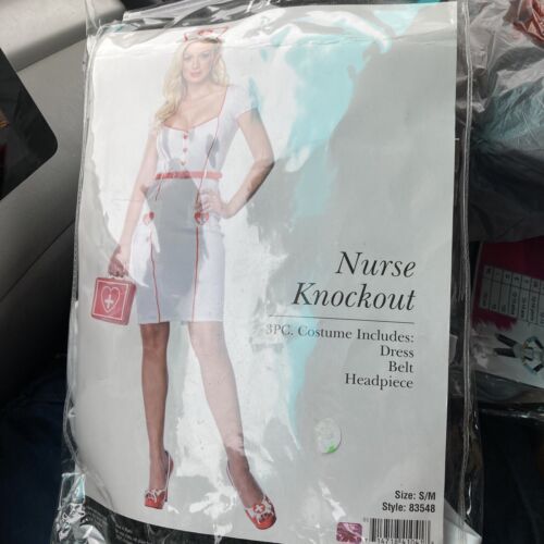 Leg Avenue Nurse Knockout Woman Costume S/M with FREE STETHOSCOPE ACC. - Picture 1 of 6