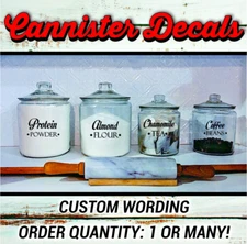 CUSTOM Kitchen Canister Vinyl Label Decal (Qty-1) Pick Size, Color -Read Descrip