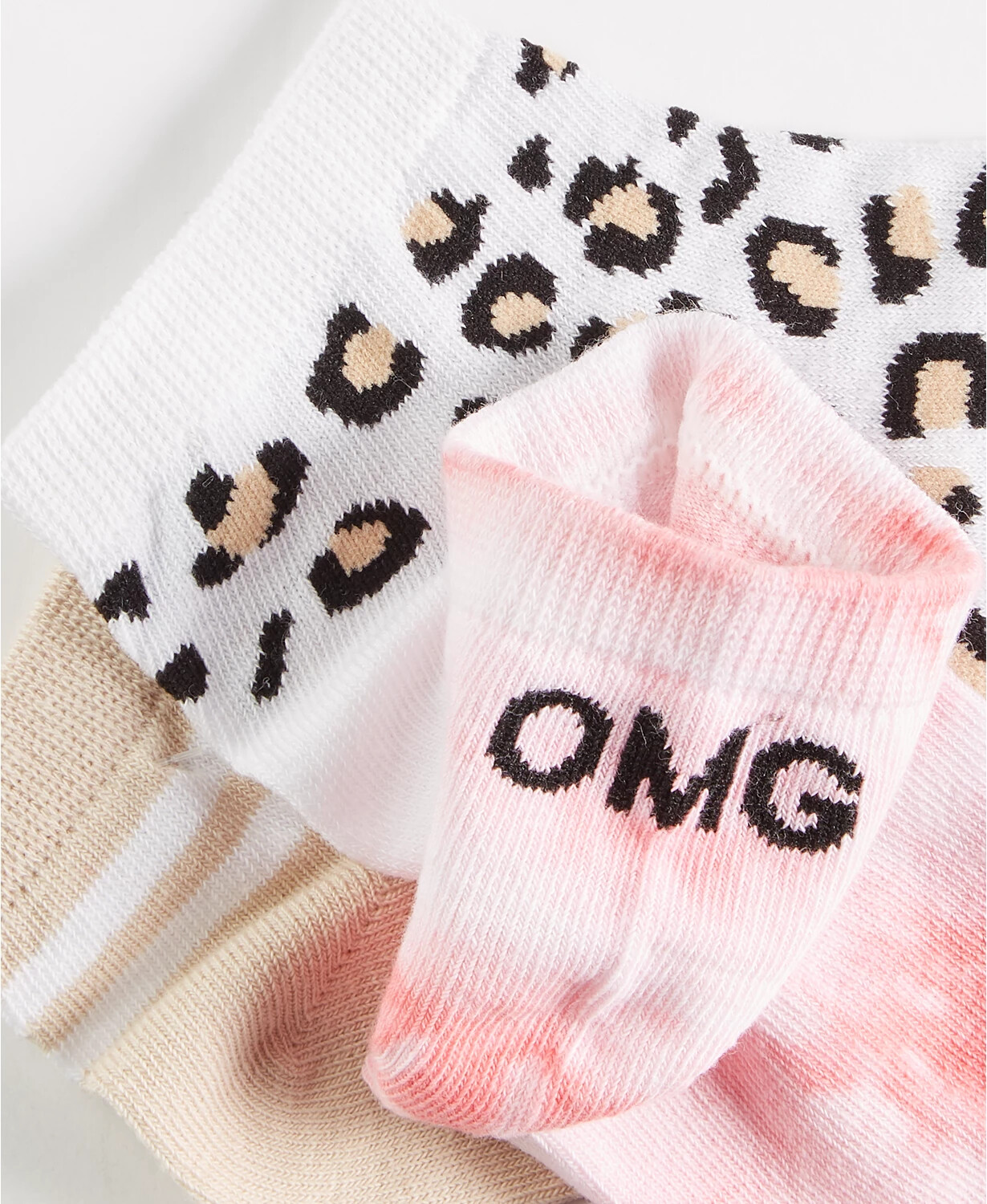 Jenni Womens No-Show Socks 3pk Animal Tie Dye Pattern-image