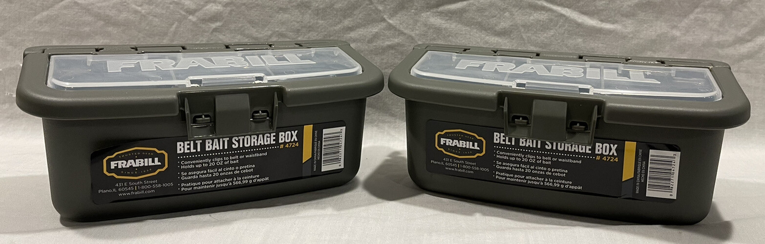 LOT OF 2 FRABILL 4724 FISHING BELT BAIT STORAGE BOX eBay