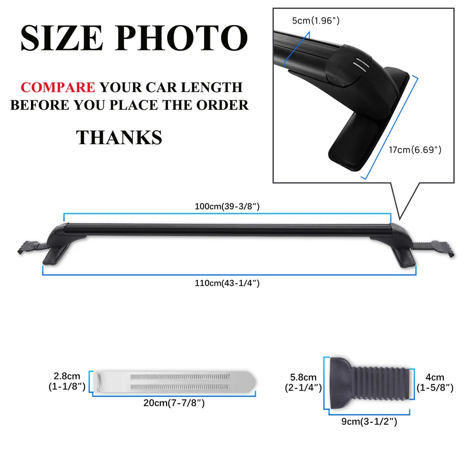 For Subaru Legacy 05-23 43.3" Car Top Roof Rack Cross Bar Cargo Luggage Carrier Foto 4 de 4