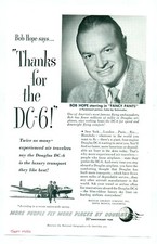 Advert -0195 - Air Line - Douglas DC6 - Bob Hope - Nat Geographic - Sept 1950