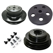 For Big Block Chevy Black Aluminum Pulley Set Long Pump BBC LWP 396 402 427 454