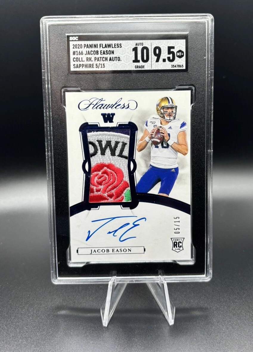 Jacob Eason Panini Flawless Rookie Patch Autograph #RPAJEA Sapphire