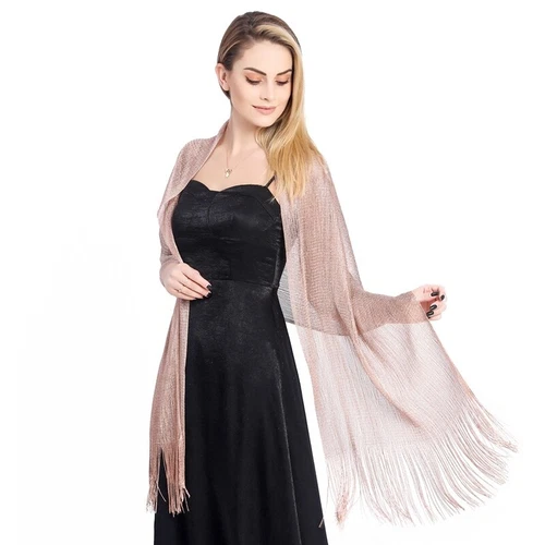Shining Soft Shawl Tassel Lace Dance Wedding Party Evening Dress Lady Shawl - Picture 18 of 43