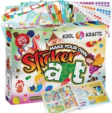KOOL KRAFTS Sticker Art Activity - 8 Large Colorful Sticker Fill in Projects