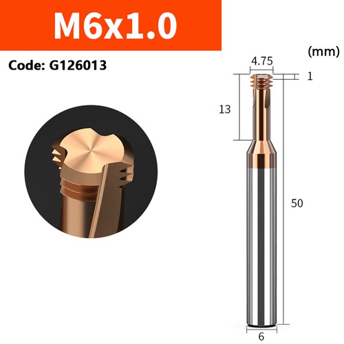 M1 to M24 Solid Carbide Thread Mill 3 Teeth Nano Coated for Aluminium,Steel,CNC - Picture 24 of 66
