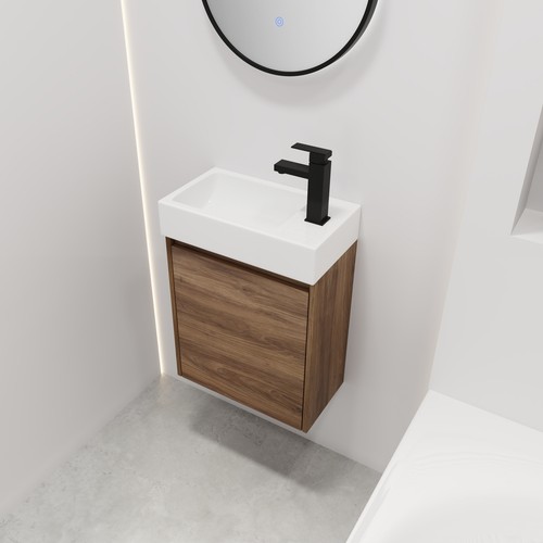 18" Floating Small Bathroom Vanity, Single Sink - Suitable for Small Spaces - Picture 7 of 12