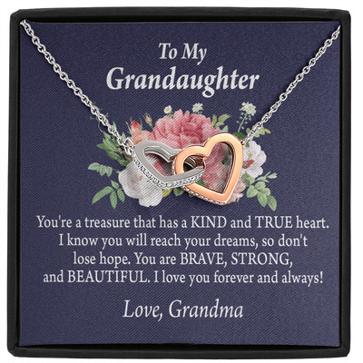 Message To Granddaughter From Grandmother To Granddaughter From Grandmother You're A Treasure Inseparable Necklace  Message | Ebay