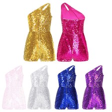 Kids Girls Rompers Party Jumpsuit Stage Dancewear Performance Jazz Cocktail