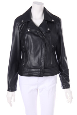 DKNY Faux Leather Jacket M black