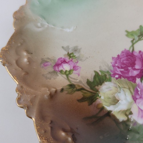 Vintage MZ AUSTRIA MORITZ ZDEKAUER Roses 8" Plate 1884-1909 Porcelain - Picture 4 of 12