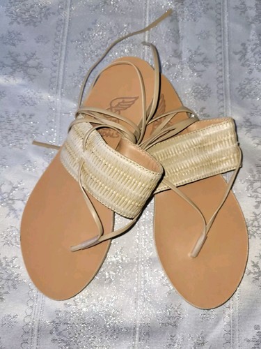 Ancient Greek Sandal. "ARATRO" Women's Leather - Raffia Sandals. 7.5. BNWB. - Picture 5 of 10