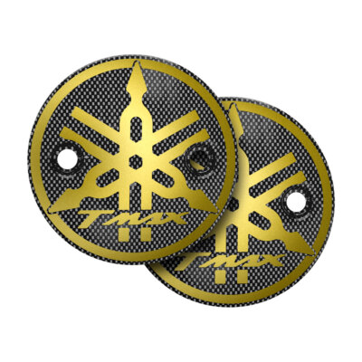 CARBON LOGO GOLD CLUTCH COVERS for Yamaha 500 T-MAX 2001-2007