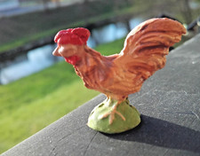URALT MASSE HUHN HAHN HENNE BAUERNHOF FEDERVIEH VINTAGE ELASTOLIN FIGUR LINEOL