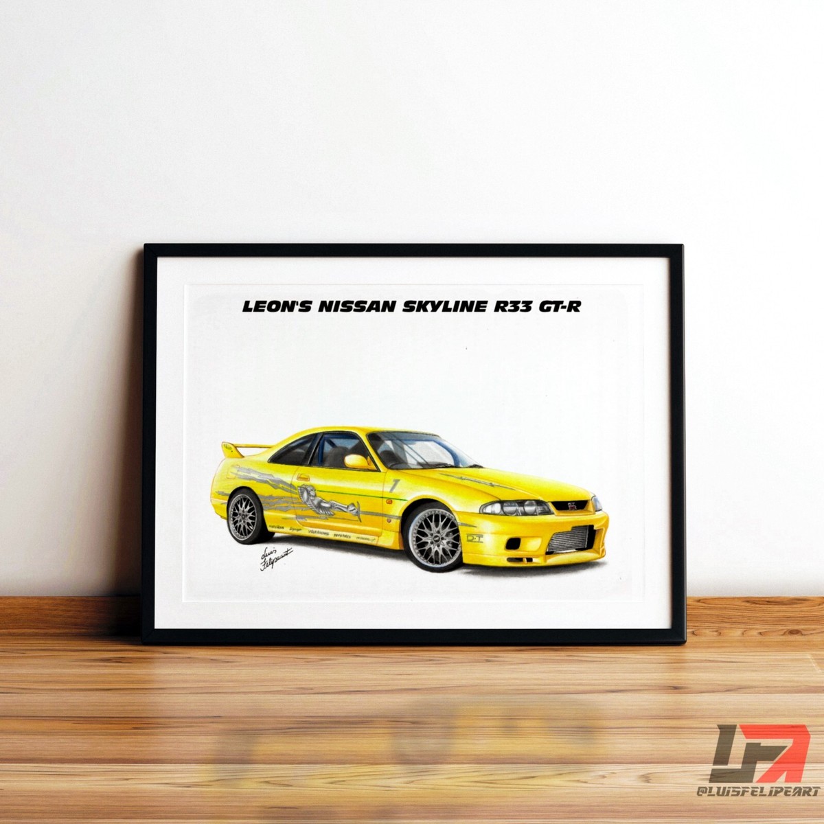Fast and Furious car art poster: LEON'S NISSAN SKYLINE GT-R R33 | eBay