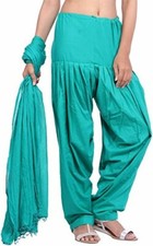 Traditional Women's Patiala Salwar and Duppata Pure Cotton Free Size
