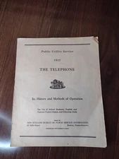 1927 Public Utility Service The Telephone Pamphlet History Operation Boston MA