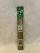 Vintage NIP CLOVER TAKUMI BAMBOO Set of 4 Size 6 Double Pointed Needles