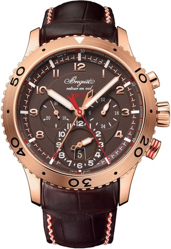 Breguet Type XXII Rose Gold Flyback Chronograph 44mm Brown Dia...