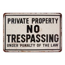 No Trespassing Sign Private Property Vintage Retro Sign Keep Out 108120067079