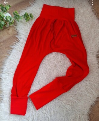 Jungen Handmade Haremshose Pump 122 128 134 Knickerbocker Rot Rib Ripp Jersey 