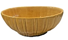 Haeger Pottery 4020 Oval Ribbed Golden Yelow Planter Vase Mid Century Mod Retro