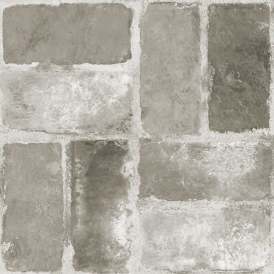 FloorPops Harvard Brick Grey Peel & Stick Floor Tiles Gray